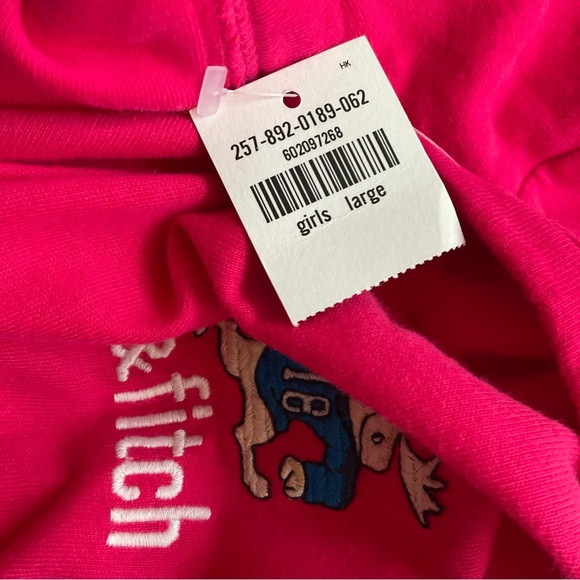 Abercrombie Long Sleeves Tee with Hoodie Embroidered. Large Pink - Picture 7 of 13